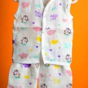 Magic love print-Sleeve less set