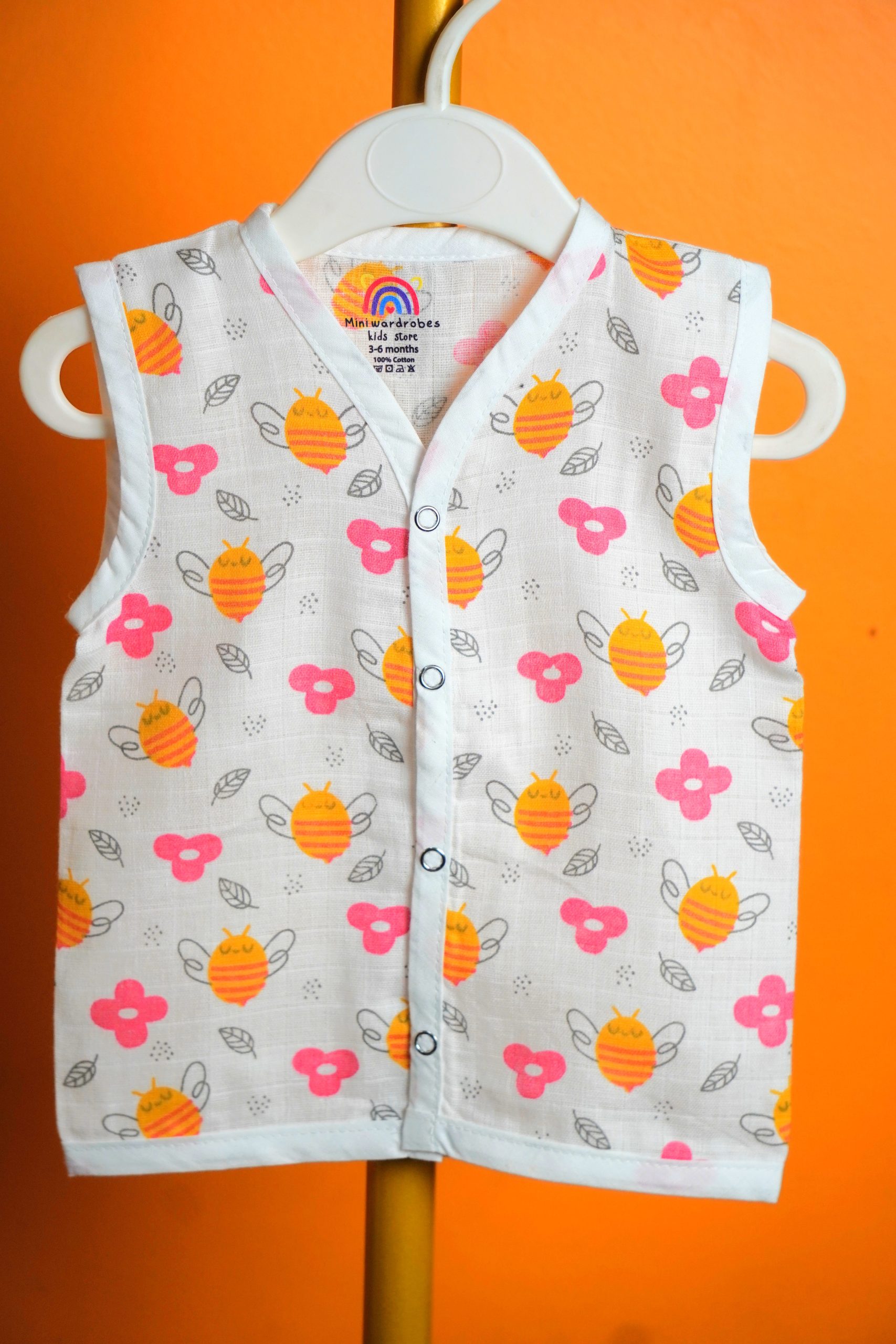 Honey Bee Print-Muslin Jabla