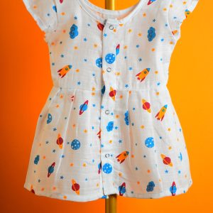 Space print -Frill Frock