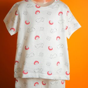 Sleepy bear pattern-knitted set