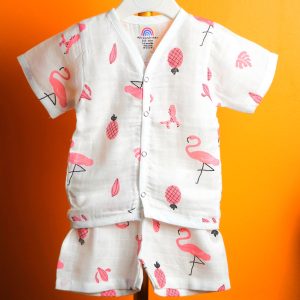 Flamingo Pattern-Half sleeve set